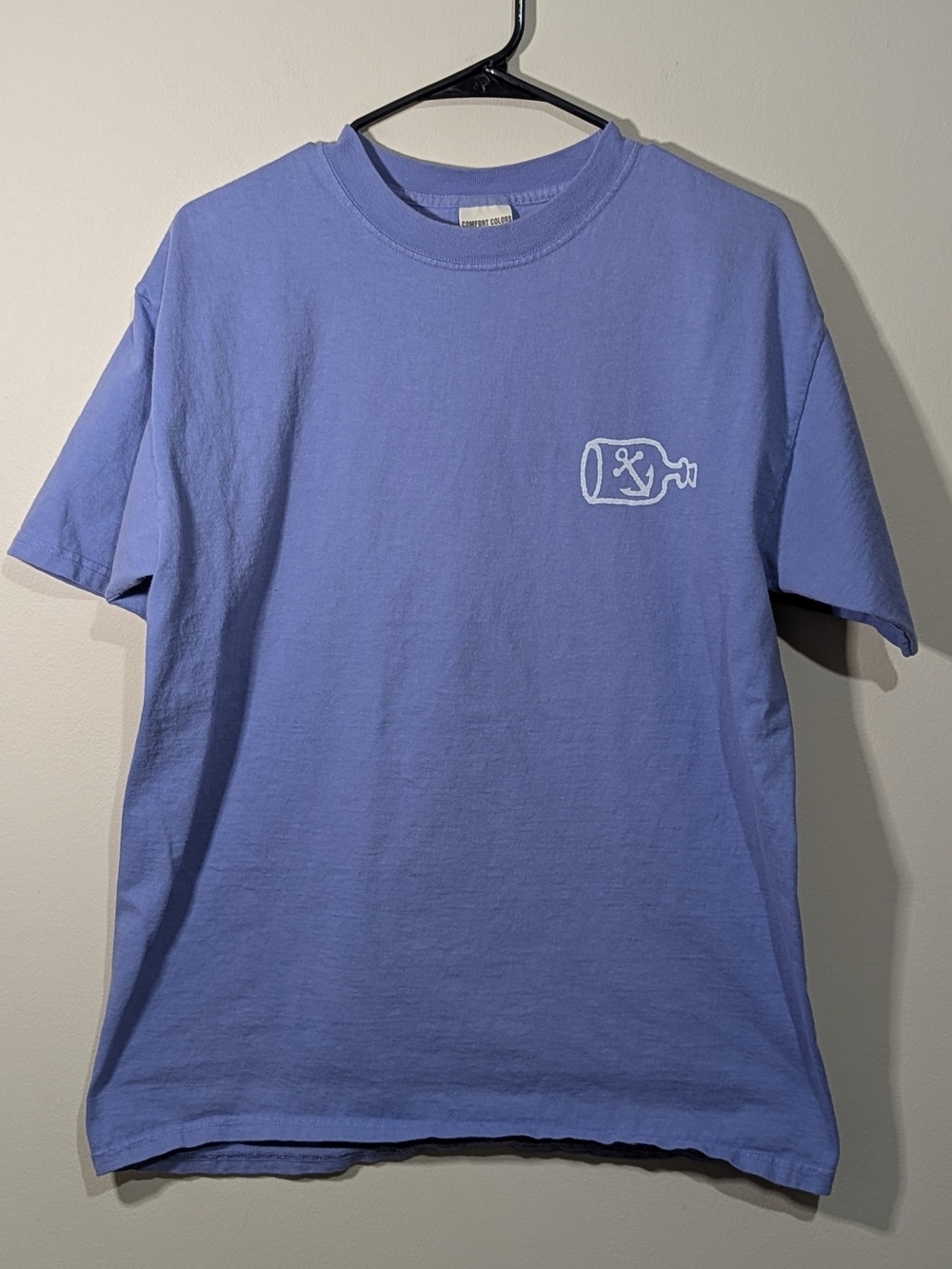 Comfort Colors Graphic Tee Port Wine Nautical Shirt Blue Garment Dyed Size M